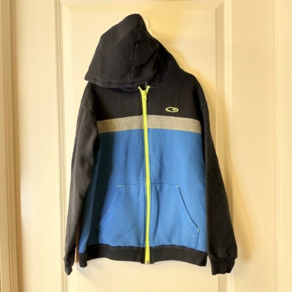 Boy's C9 by Champion Blue Grey Hooded Sweatshirt Size Medium 8-10